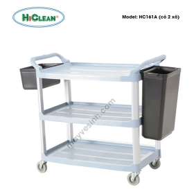 Xe đẩy thức ăn nhà hàng HiClean HC161A (có 2 xô)